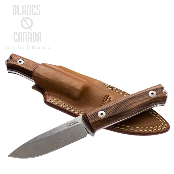 Lion Steel B40 ST Fixed Blade Knife, Sleipner, Santos Mahagony, Leather Sheath, B40 ST